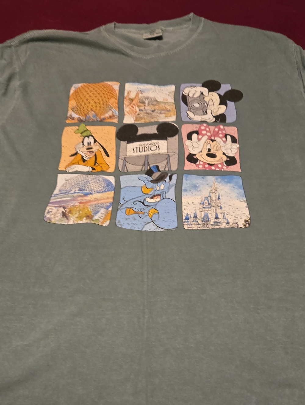 Disney Green Short-Sleeve Tee with Classic Character Panels
